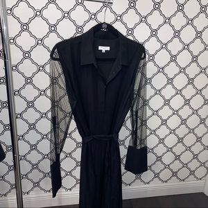 Silk button up knee Equipment dress
